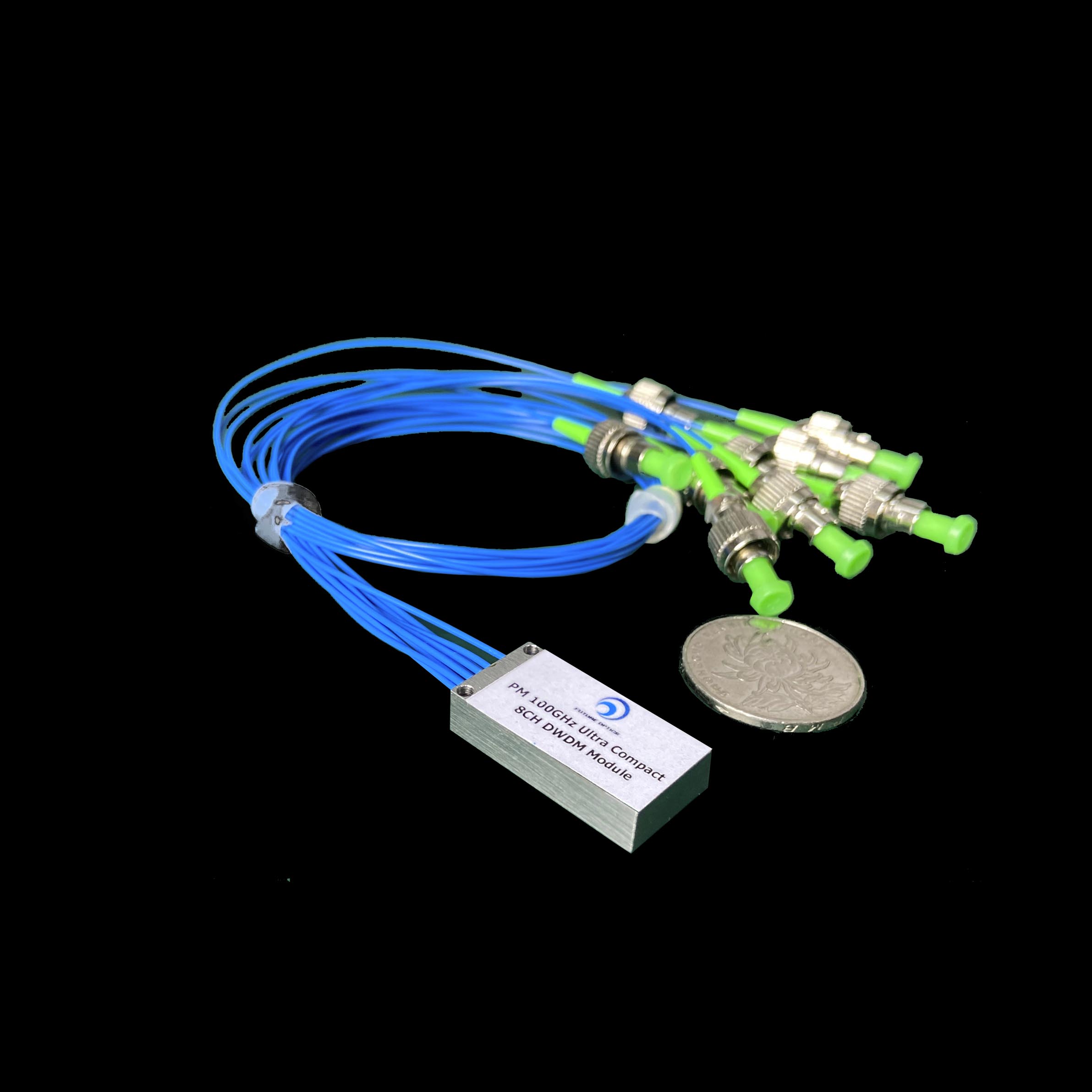 8通道微型化保偏PM-DWDM密集波分器復(fù)用&解復(fù)用器件，典型消光比大于